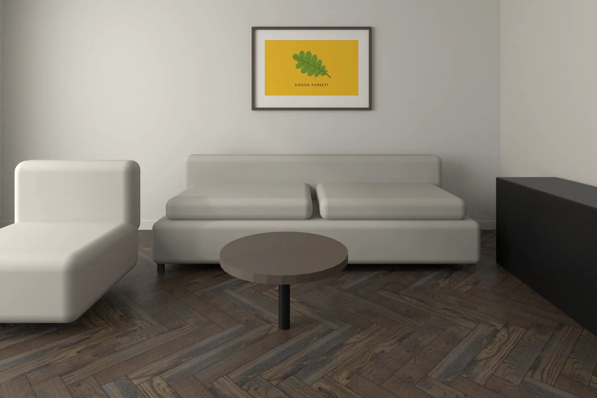 Интерьер с паркетом Siegen Parkett